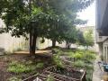 Vue d'ensemble du jardin, avec les bacs potagers au premier plan
